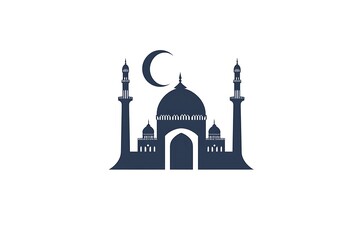 Fototapeta premium Simple silhouette of a mosque, perfect for Eid greetings.