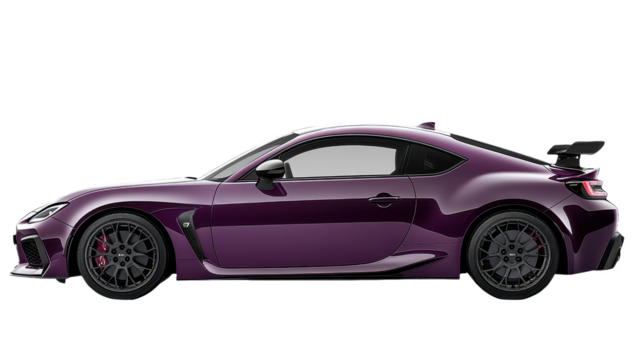 Sleek Purple Sportscar: A Vision of Automotive Excellence and Modern Design, Ready to Conquer the Road with Style and Speed on a Dark Canvas