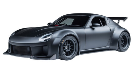 Fototapeta premium Sleek Black Sportscar: A Study in Automotive Design and Performance - Experience the Thrill of Speed and Luxury in this Modern Racing Machine