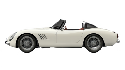 Elegant Classic White Roadster: A Vintage Italian Sportscar Icon of Automotive Design and Performance, Perfect for Collectors and Enthusiasts