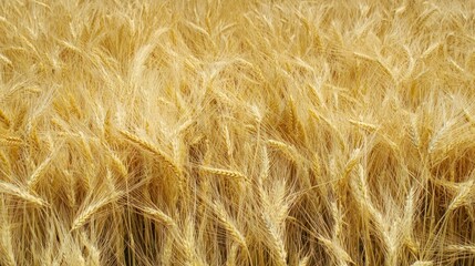 Obraz premium A close-up of golden barley being harvested in a field
