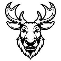 Fototapeta premium The intricate illustration of a majestic deer's head, exuding strength and natural elegance. It's a captivating depiction of wilderness