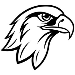 Obraz premium A striking outline of an eagle's head with a sharp, focused gaze, representing strength and power