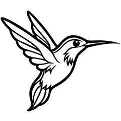 Obraz premium a minimalist illustration of a hummingbird, showcasing elegant flight and precision