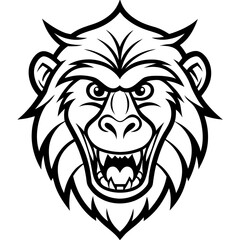 Fototapeta premium A powerful depiction of a gorilla's face, emphasizing strength and intensity, with intricate details.