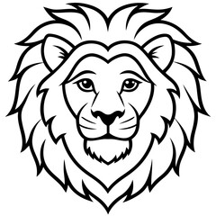 Fototapeta premium a detailed illustration of a majestic lion face with a bold, confident expression