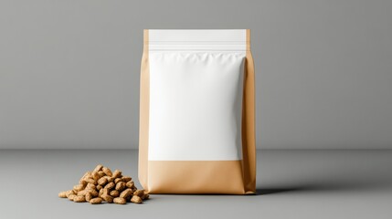 Realistic mockup displaying a bag of peanuts for a unique product presentation in a contemporary environment