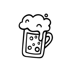 シンプルなビールジョッキのイラスト素材