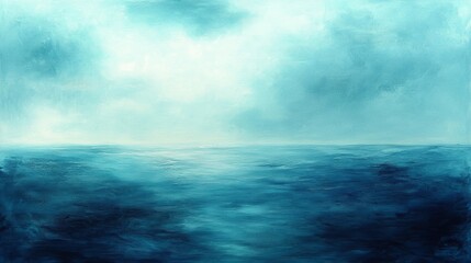 Obraz premium Elegant abstract ocean gradient with rich deep-sea blues softly fading into aquamarine, evoking depth and mystery. No horizon line