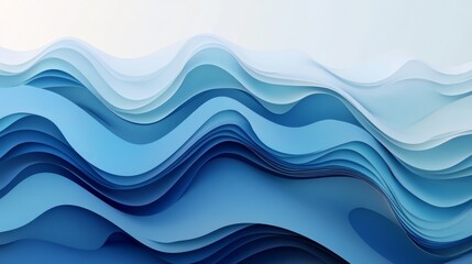 Minimalist sea-inspired gradient, deep blue hues flowing smoothly into soft aquamarine, resembling ocean currents. No horizon line