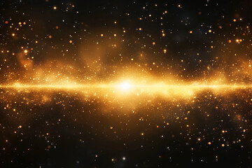 Fototapeta premium Golden glitter texture with sparkles and a soft radiant glow