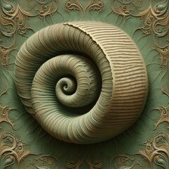 Obraz premium Ancient Scroll Shell – A textured scroll like pattern of fine
