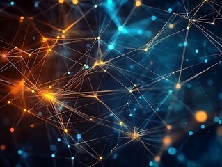 Obraz premium Experience a visually stunning wallpaper showcasing a network of connections 