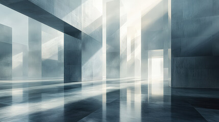 Obraz premium Abstract structures in modern architecture urban environment digital art contemporary viewpoint