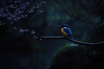 Fototapeta premium Kingfisher standing on a branch