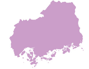 広島県　地図　紫　イラスト © 酢漬け きゅうりの