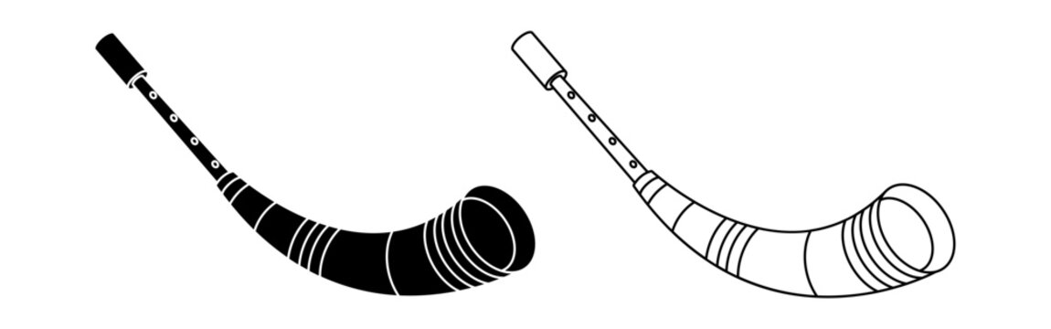 Vector illustration of Assamese pepa instrument line art on transparent background