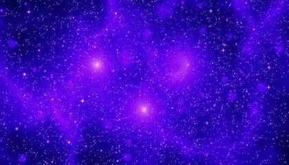 Abstract purple cosmic winter night background, shimmering stars and particles, night sky, celestial