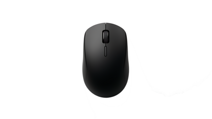 A black computer mouse isolated on white background as transparent PNG.AI GENERATED