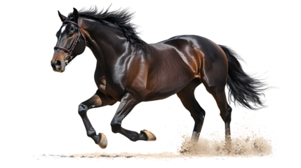a beautiful horse full body on a white background PNG. AI GENERATED