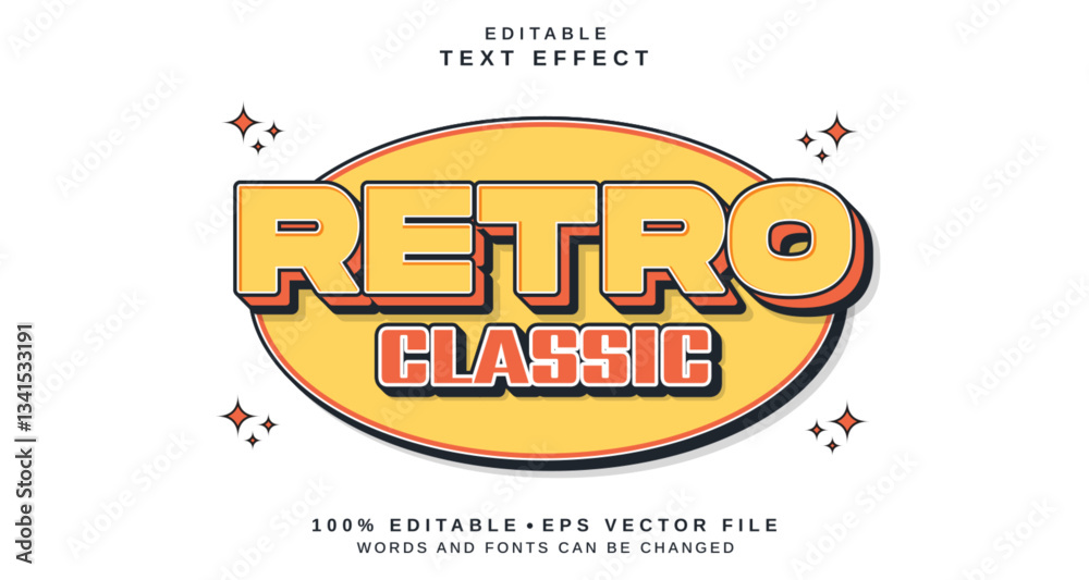 Poster editable text style effect - retro classic text style theme.