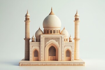 Obraz premium Miniature model of a mosque displaying architectural design features