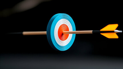 Arrow Hitting Bullseye Target: Precision and Success