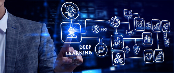Deep learning artificial intelligence neural network. Technology, Internet and network concept.