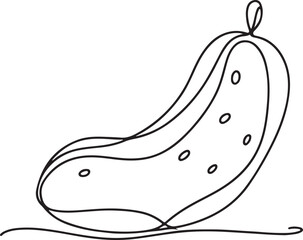 Minimalist Cucumber Line Art for Designers