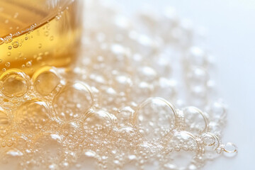 Close-up of serum drops on skin