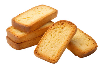 Cake rusks isolated on transparent background