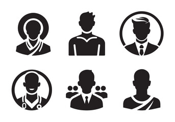 People Icon Set Stock Illustration