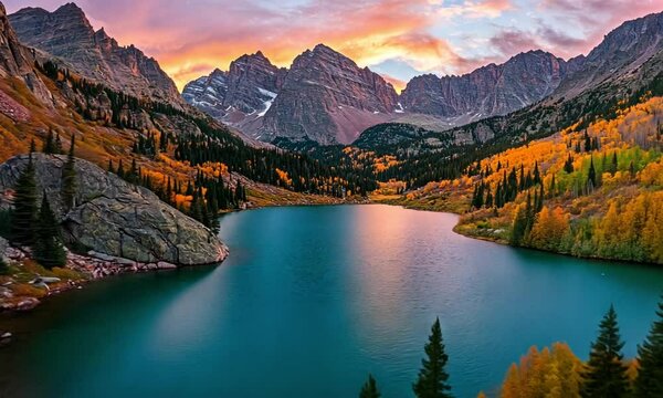 Majestic Maroon Bells Reflection in Autumn