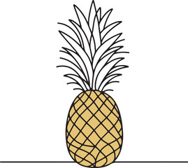 Obraz premium Elegant Line Art of a Pineapple
