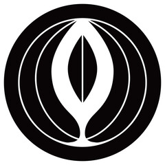 家紋です。丸に三つ椥の葉といいます。