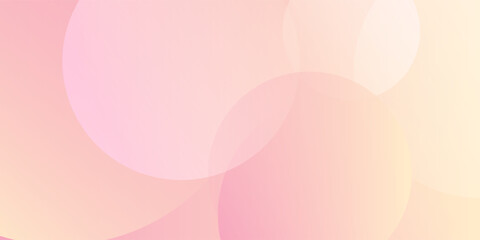 Minimalist banner background, pastel colorful, pink and yellow gradations. Circle effect style geometric, modern