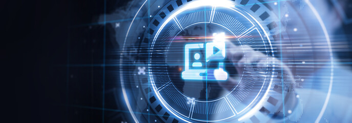 Business, Technology, Internet and network concept. E-learning education. Internet technology...