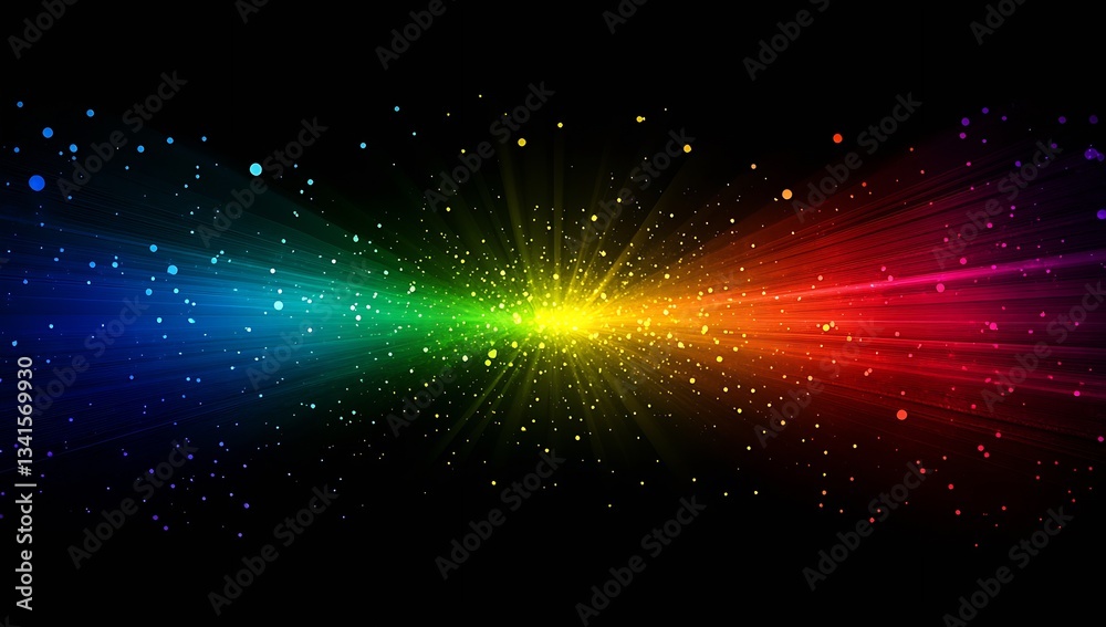 Leinwandbilder Serene gradient of colors radiating light and energy creating a harmonious scene in the dark : Generative AI