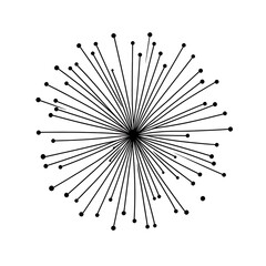 Obraz premium Black and White Abstract Starburst Pattern Against White Background