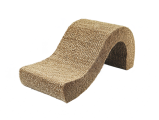 Natural Cat Scratching Post Curved Design for Indoor Use, Eco-Friendly Material, Modern Aesthetic, Perfect for Feline Play and Grooming