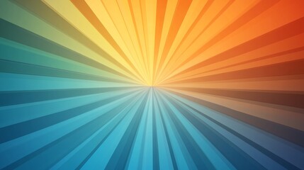 Obraz premium Vibrant Sunburst Background, Abstract Colorful Radial Stripes, Graphic Design Element