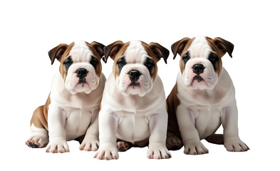 Obraz premium Three bulldog puppies