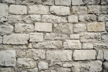 Obraz premium Rough white limestone wall texture with natural shadows. Neural network AI generated