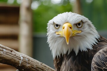 Obraz premium Majestic Bald Eagle Portrait with Intense Gaze and Sharp Features