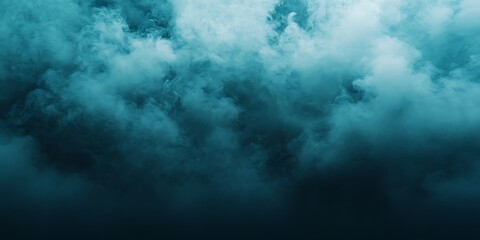 Teal cloudscape, moody atmosphere