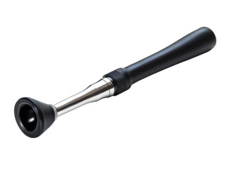 Black and Silver Medical Otoscope with a Smooth Grip Handle for Ear Examination and Health Care Professionals in Clinical Settings