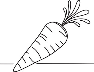 Carrot Line Drawing  Simple and Detailed Art