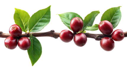 Ripe red currant branch with leaves and berries in a summer garden