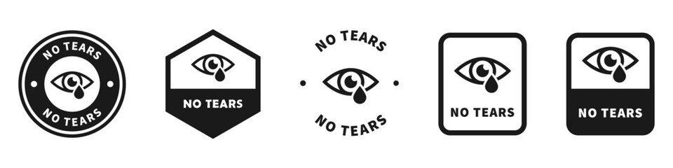 No tears. Vector stamps for shampoo packaging or bottle.