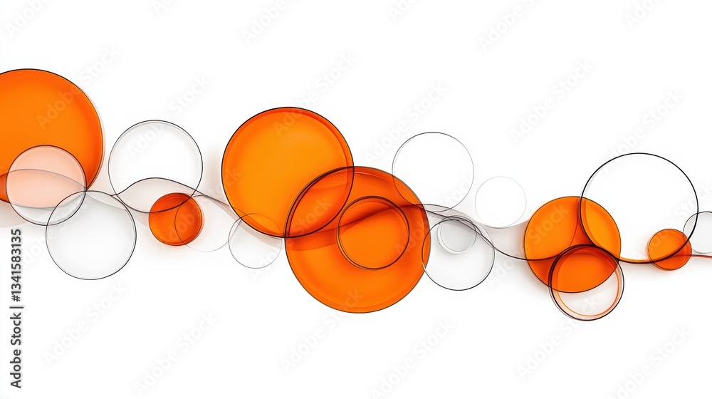 Leinwandbilder abstract design featuring vibrant orange and clear circles, creating a modern and dynamic visual eff